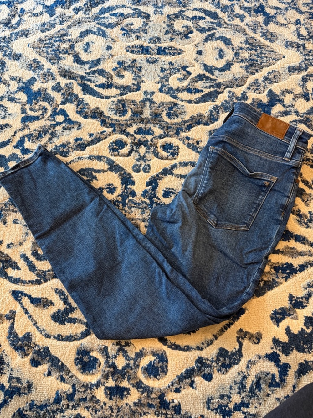Classic Dark Curvy High Rise Blue Skinny Denim Jeans